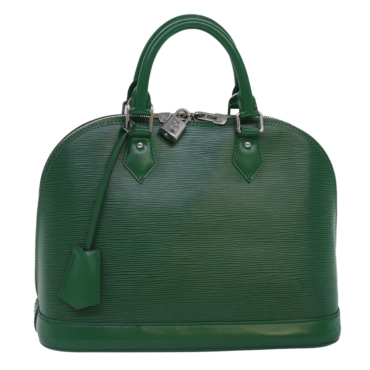 Louis Vuitton Alma Green Calfskin Hand Bag