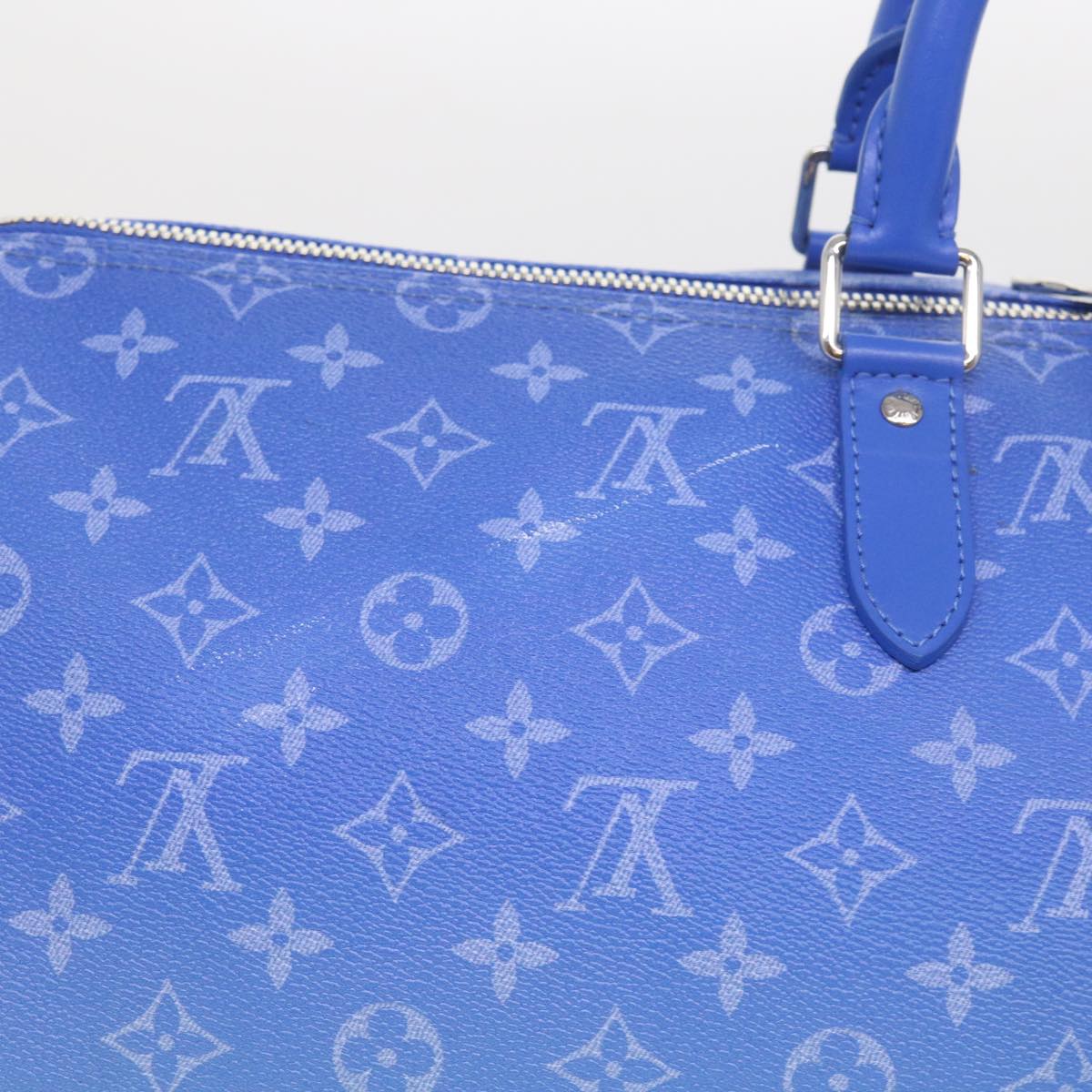 Louis Vuitton Keepall Bandouliere 50 Blue Canvas Travel Bag