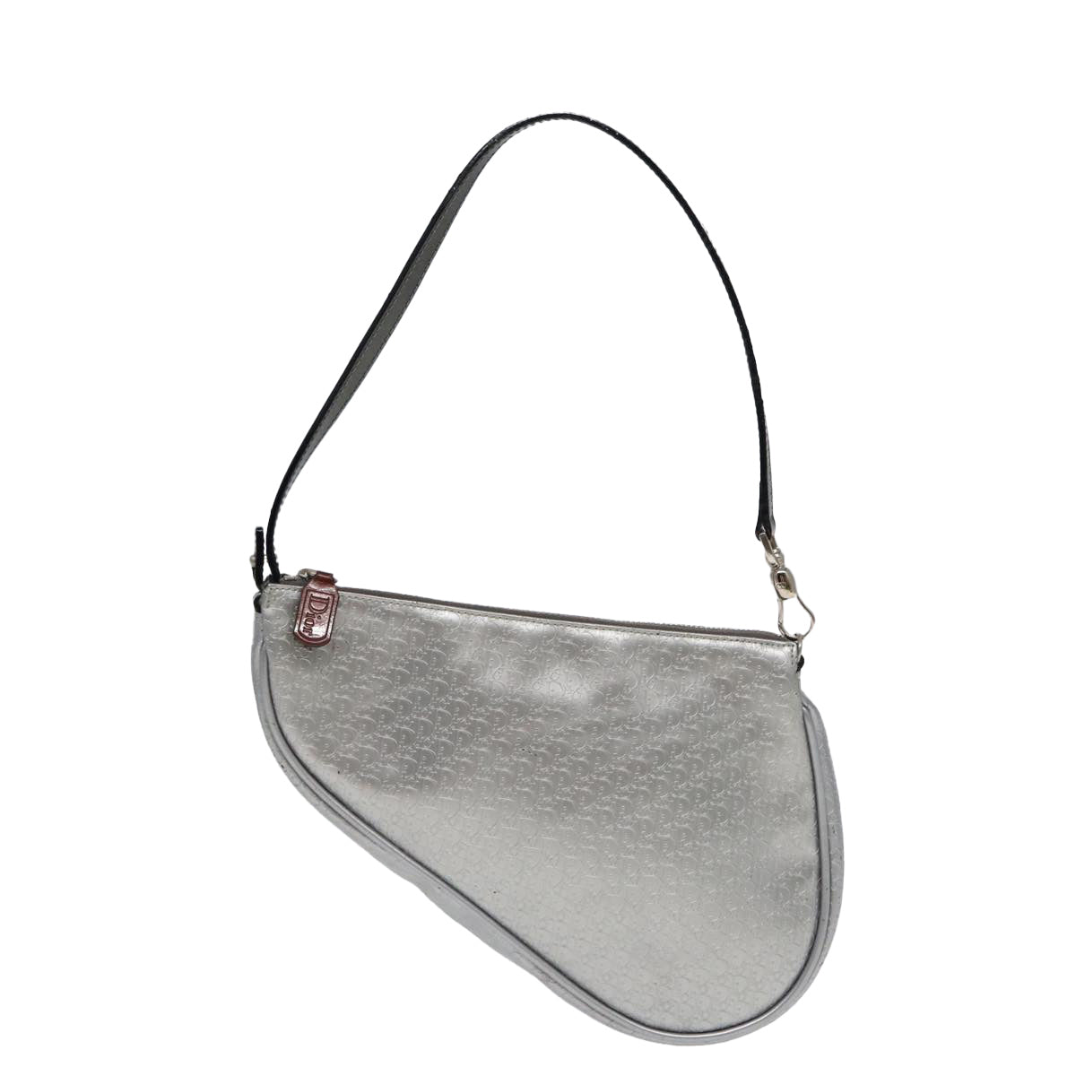 Dior Saddle Silver Canvas Clutch Bag