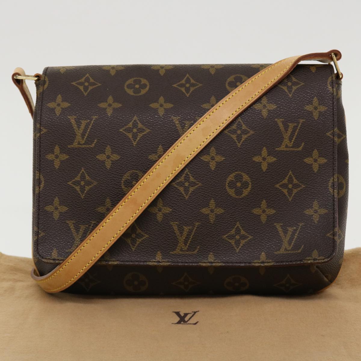 Louis Vuitton Musette Tango Brown Canvas Shoulder Bag