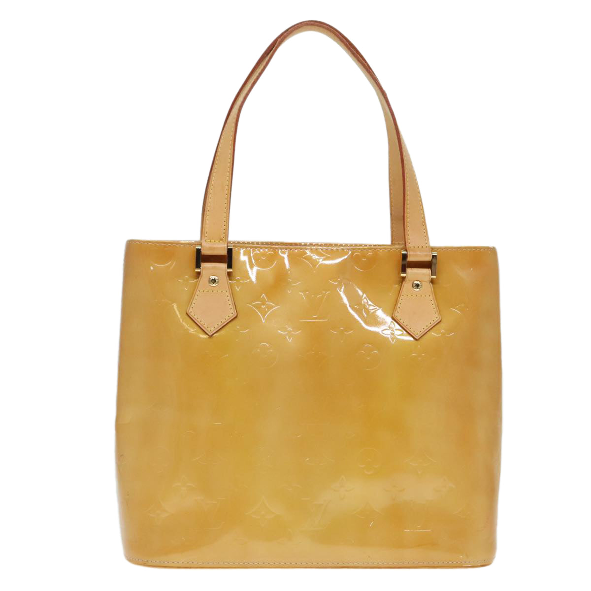 Louis Vuitton Houston Beige Patent Leather Hand Bag