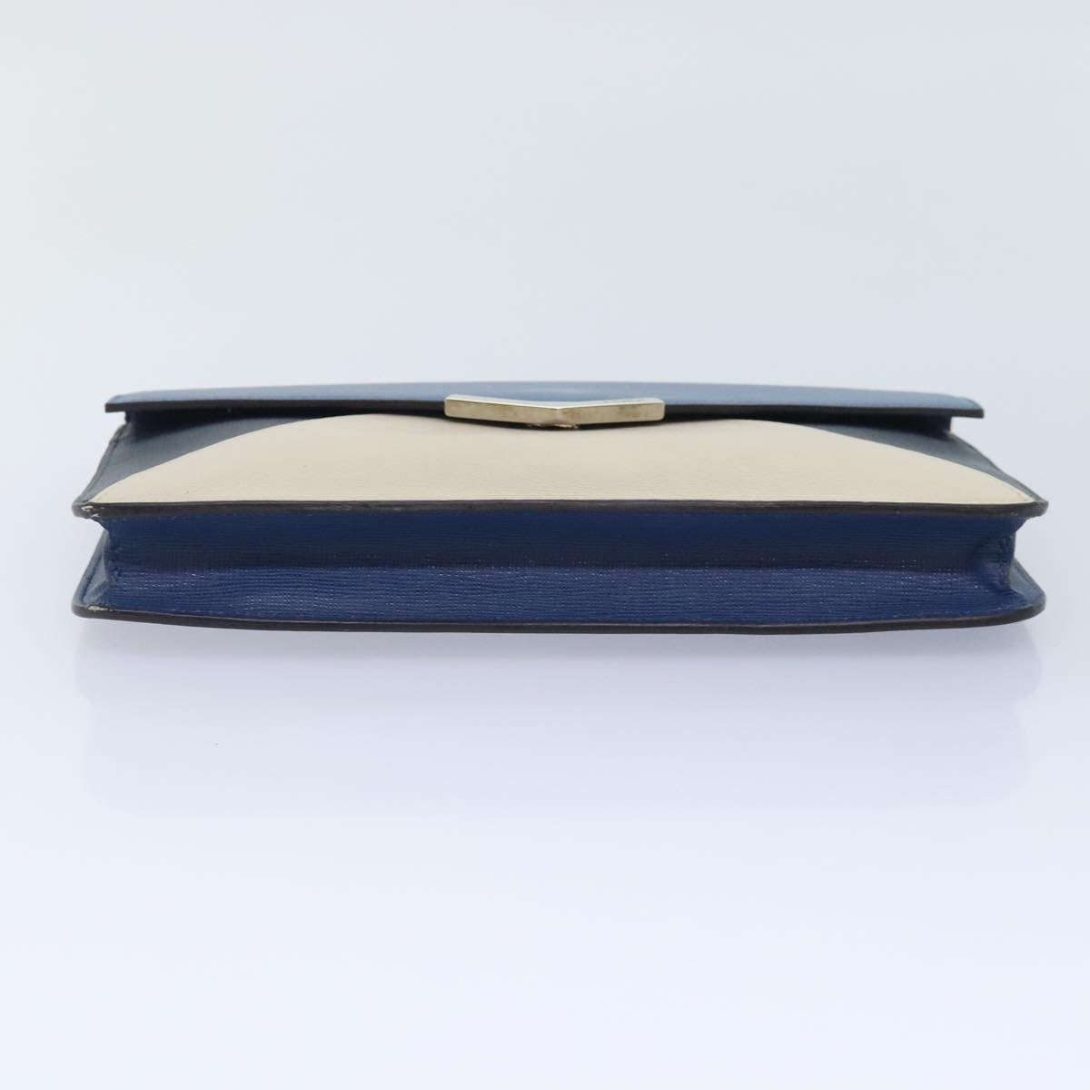 Fendi 2Jours Blue Leather Clutch Bag