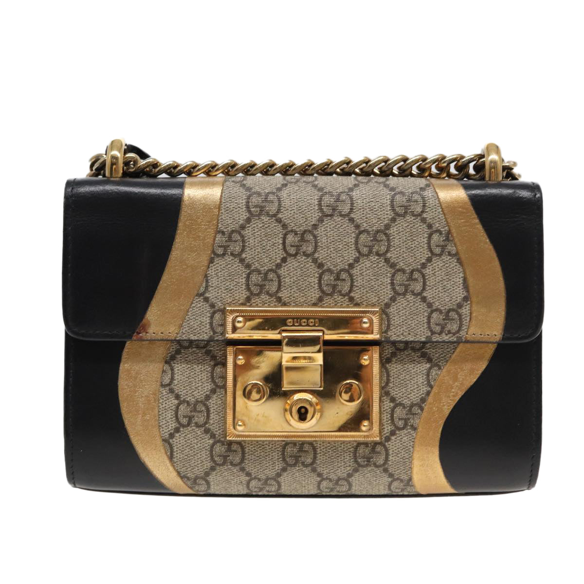 Gucci Padlock Beige Leather Shoulder Bag