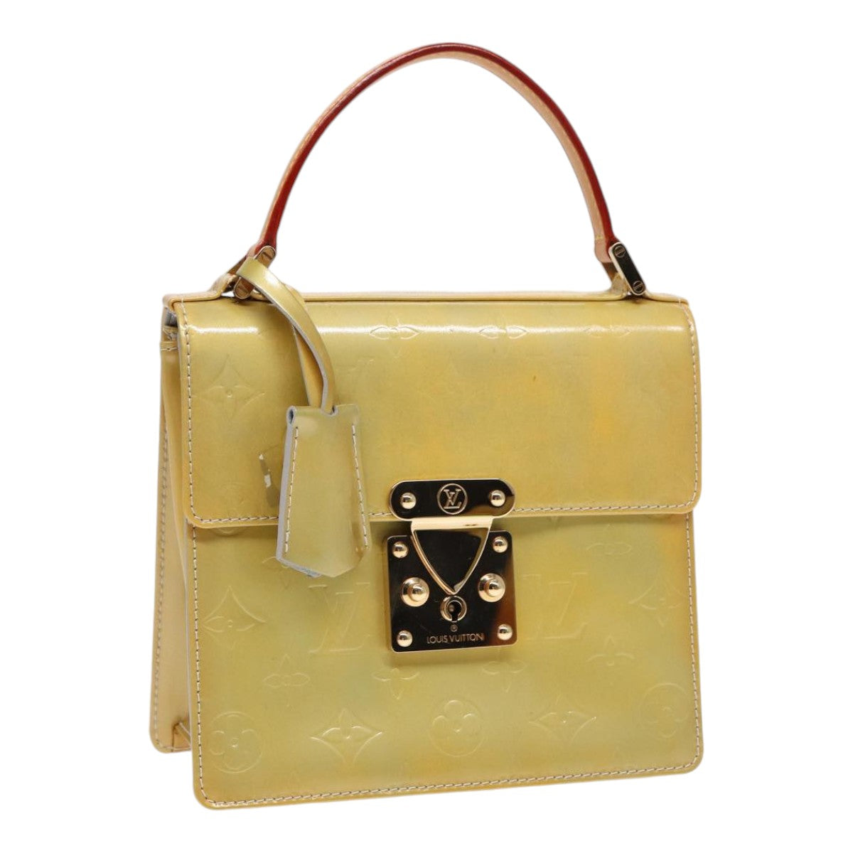 Louis Vuitton Spring Street Yellow Patent Leather Hand Bag