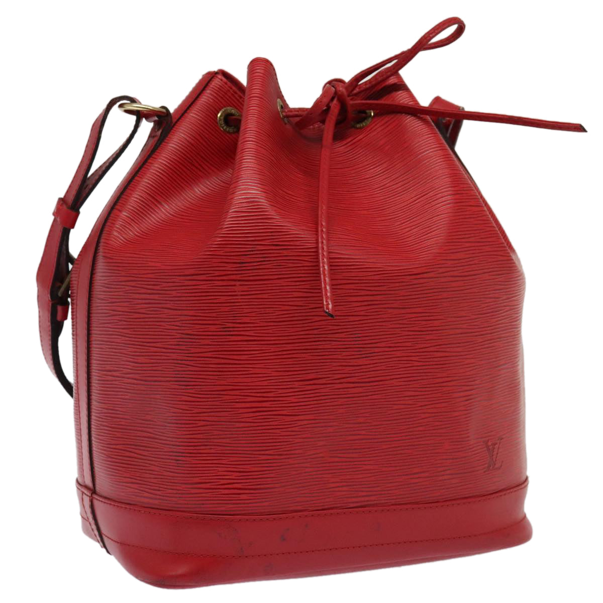 Louis Vuitton Noé Red Leather Shoulder Bag