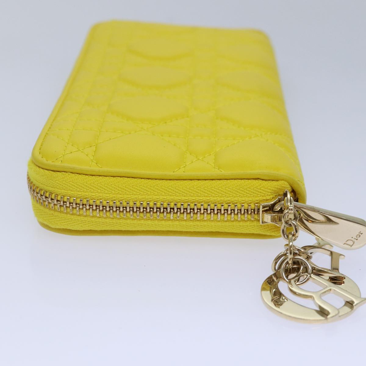 Dior Cannage Lady Yellow Leather Wallet Accessories