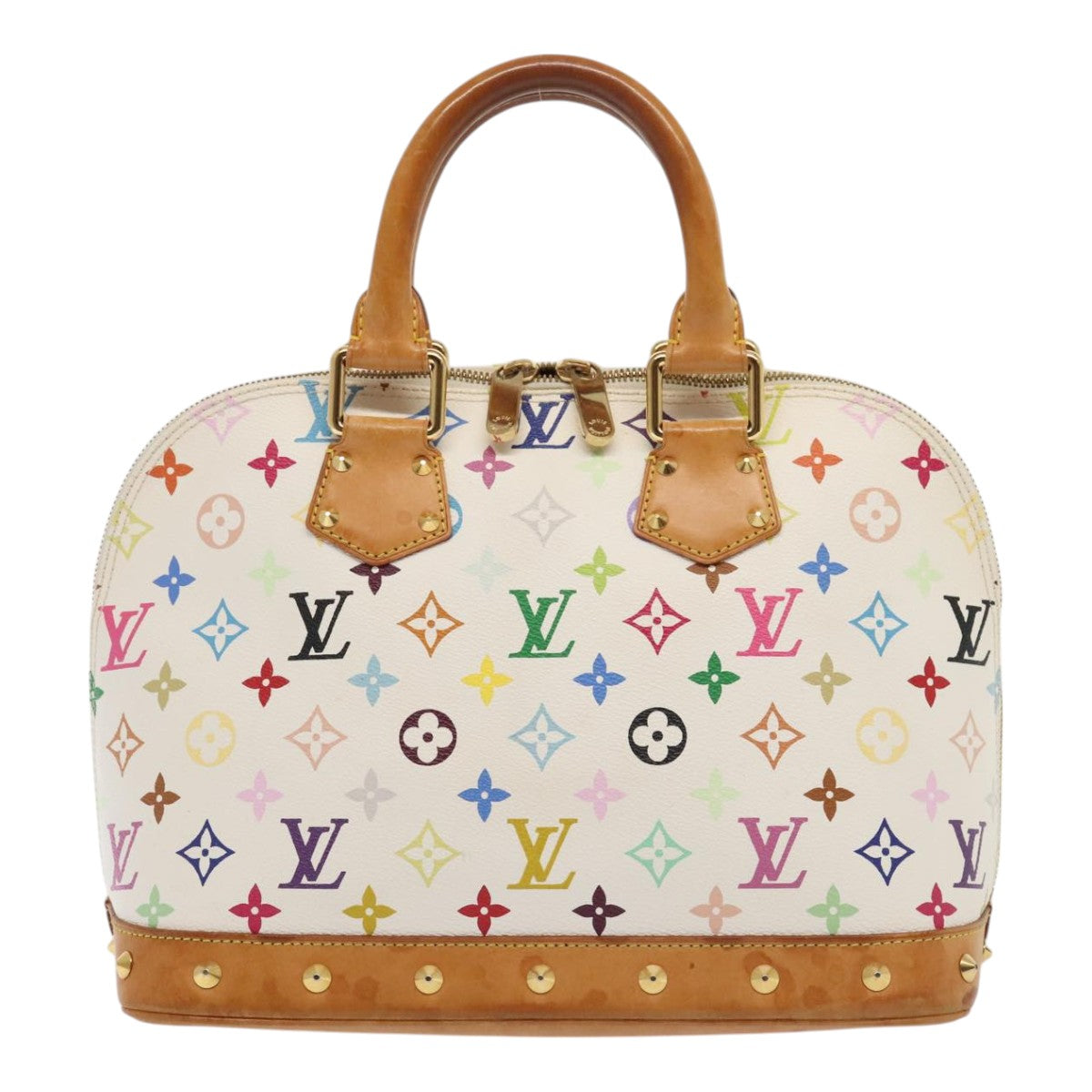 Louis Vuitton Alma White Canvas Hand Bag