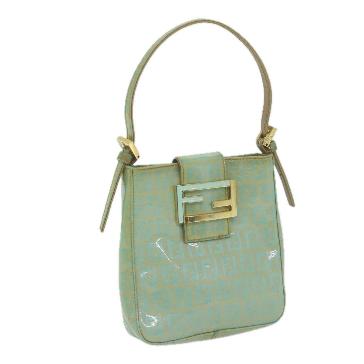 Fendi Zucchino Blue Canvas Hand Bag