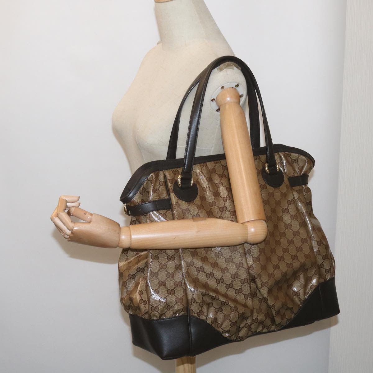 Gucci GG crystal Beige Canvas Tote Bag