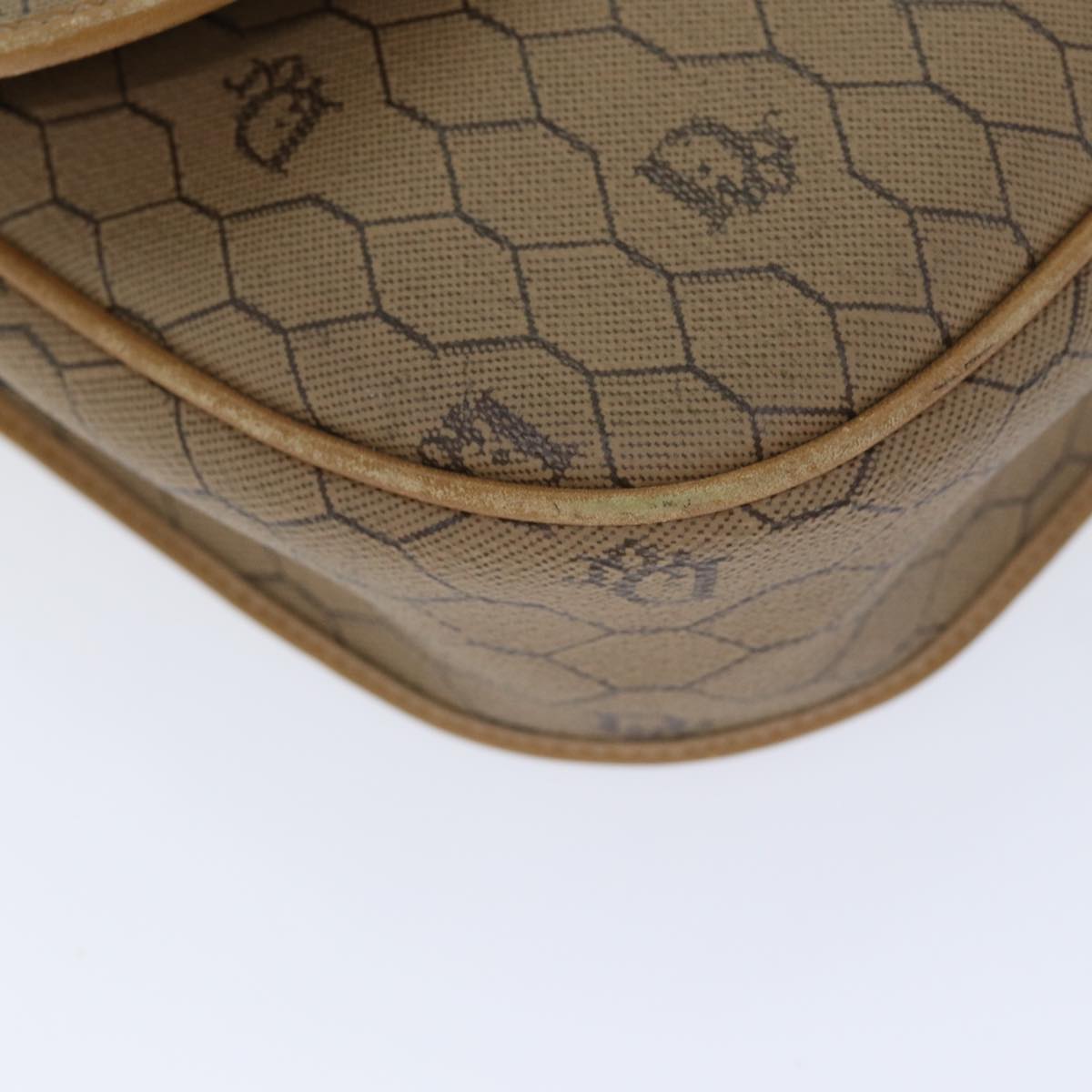 Dior Honeycomb Brown Canvas Shoulder Bag