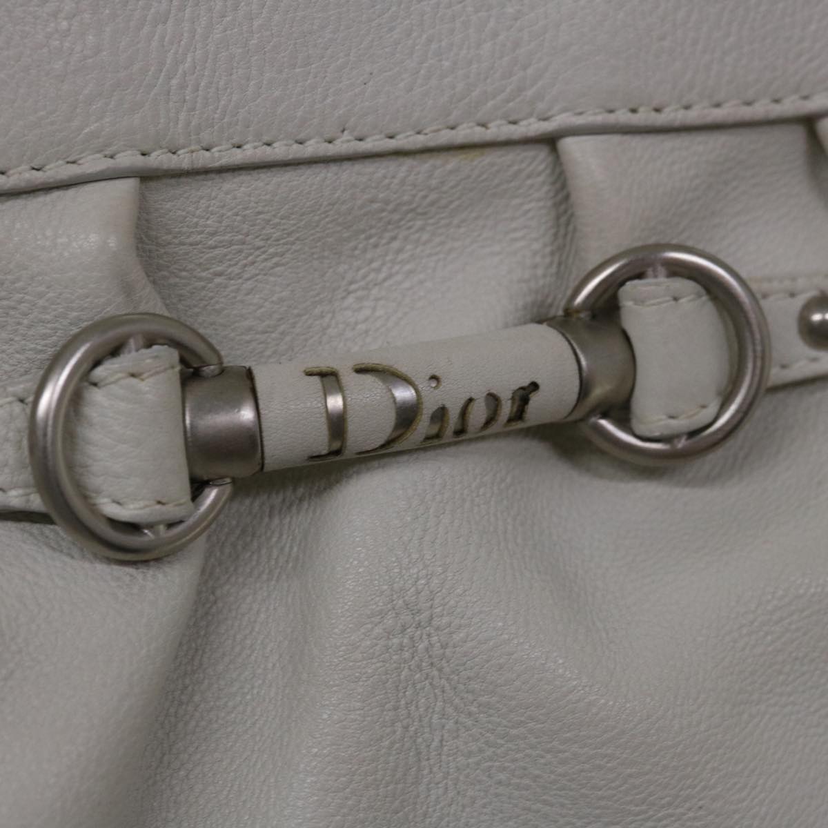 Dior White Leather Tote Bag