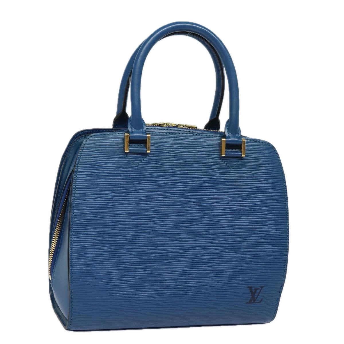 Louis Vuitton Pont Neuf Blue Leather Hand Bag