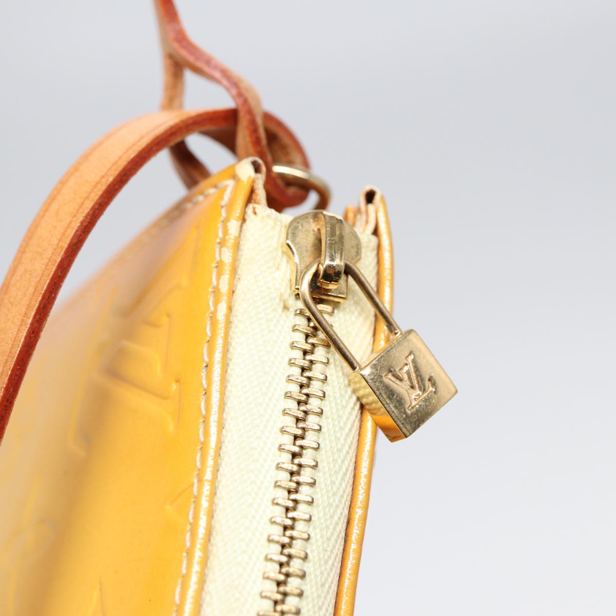 Louis Vuitton Lexington Yellow Patent Leather Clutch Bag