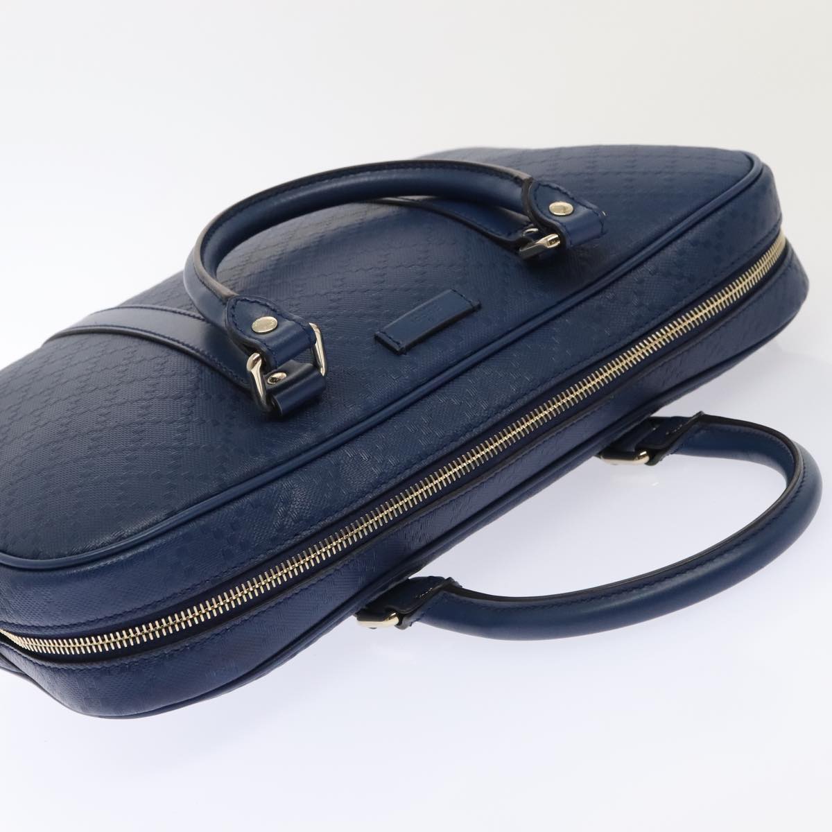 Gucci Diamante Navy Leather Briefcase Bag