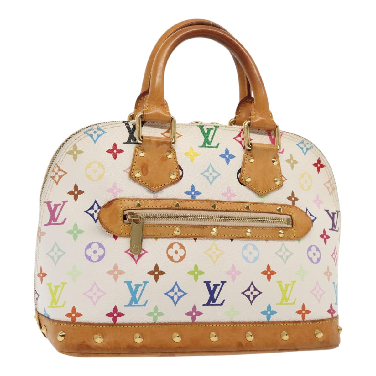 Louis Vuitton Alma White Canvas Hand Bag