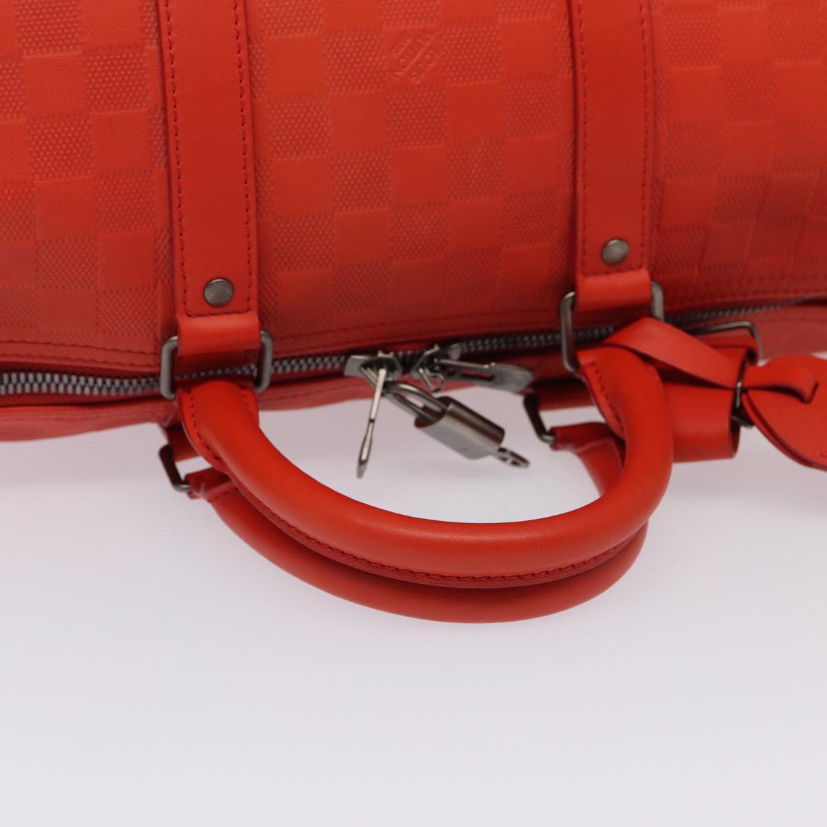 Louis Vuitton Keepall Bandouliere 45 Red Leather Travel Bag