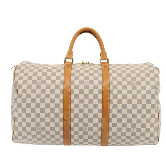 Louis Vuitton Keepall 50 White Canvas Travel Bag