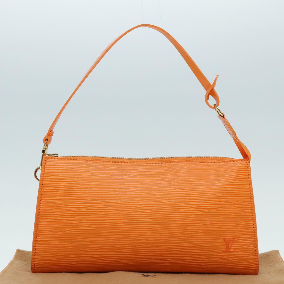 Louis Vuitton Pochette Accessoire Orange Leather Hand Bag