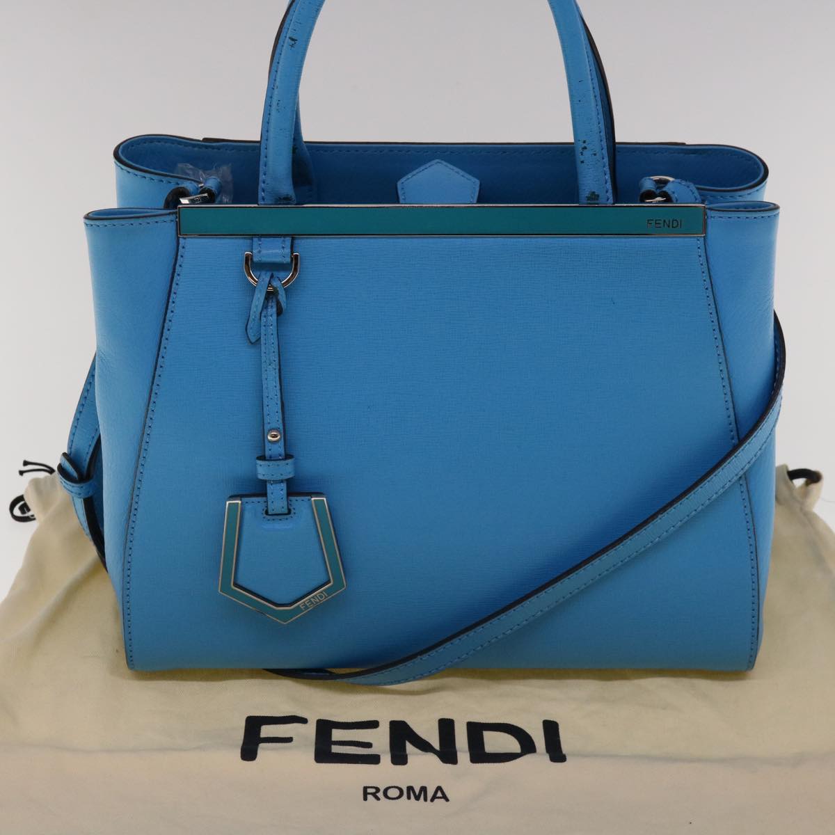 Fendi 2Jours Black Leather Hand Bag