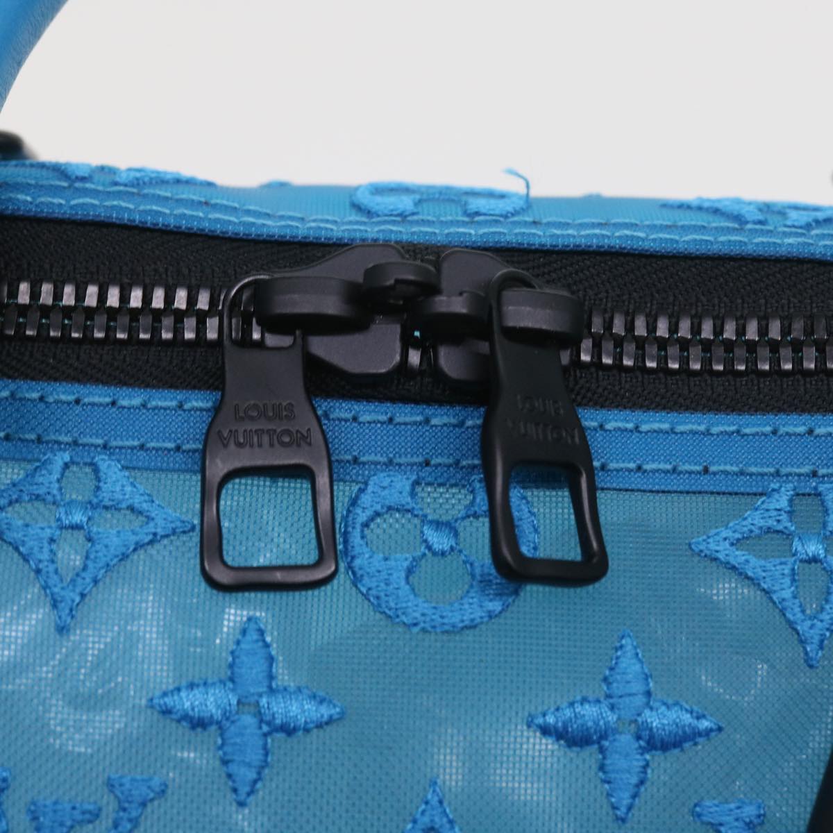 Louis Vuitton Keepall Blue Canvas Travel Bag