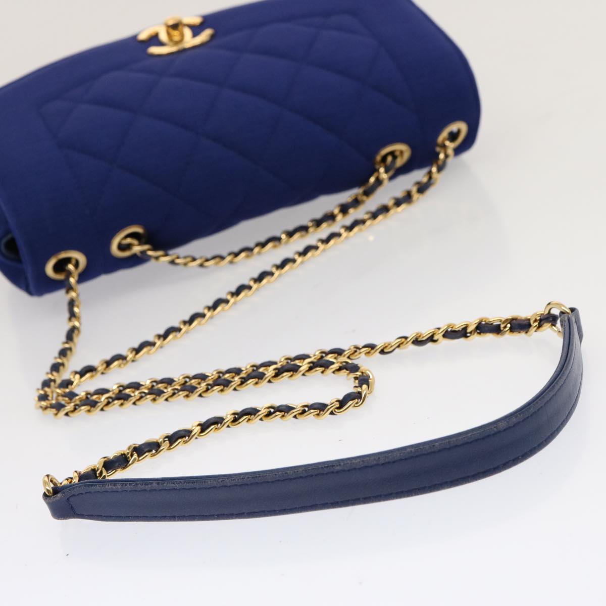 Chanel Diana Blue Canvas Shoulder Bag