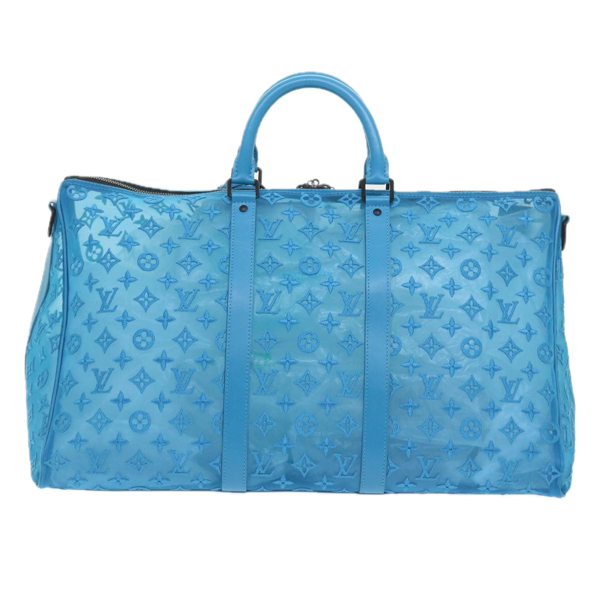 Louis Vuitton Keepall Blue Canvas Travel Bag