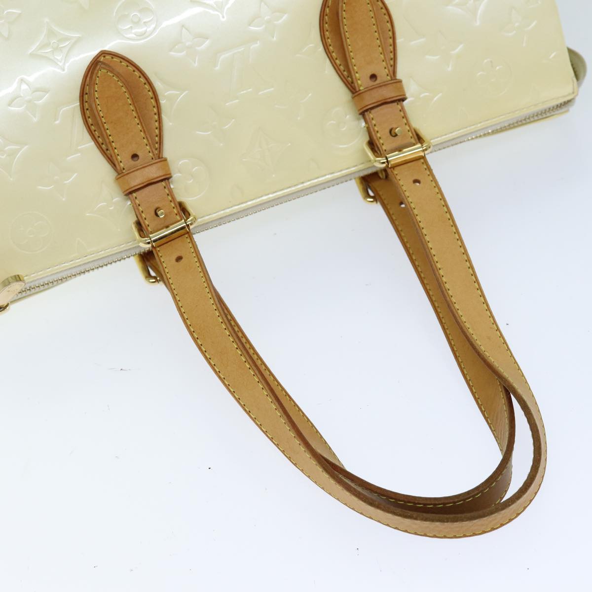 Louis Vuitton Rosewood White Patent Leather Hand Bag