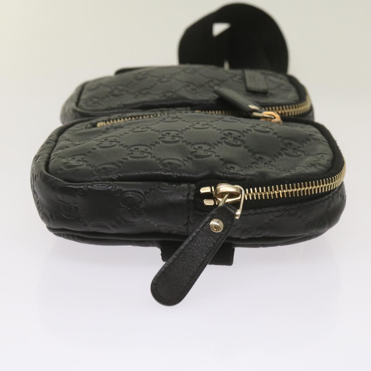 Gucci GG Signature Black Leather Shoulder Bag