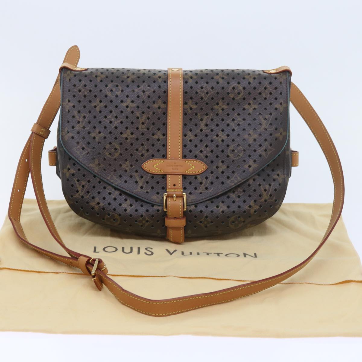 Louis Vuitton Saumur Brown Canvas Shoulder Bag