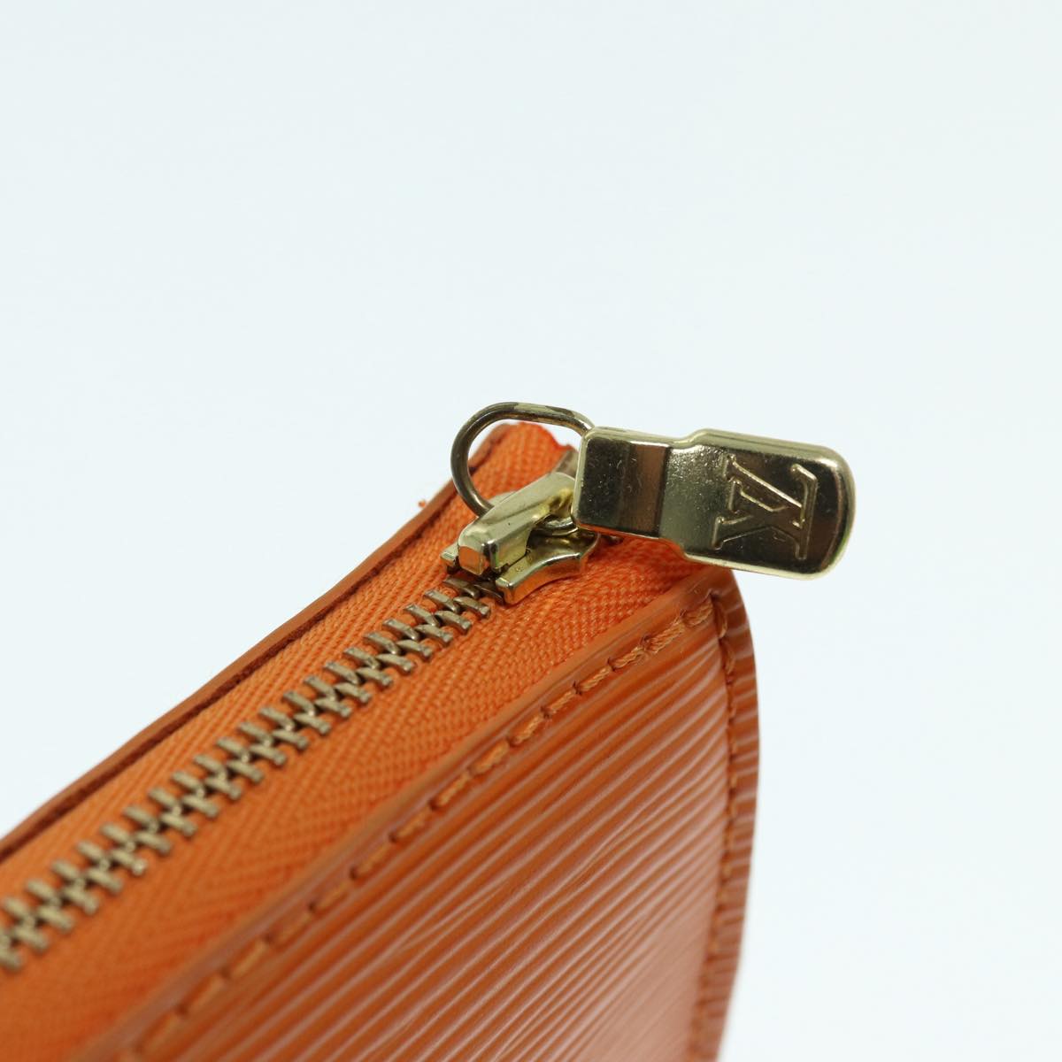 Louis Vuitton Pochette Accessoire Orange Leather Hand Bag