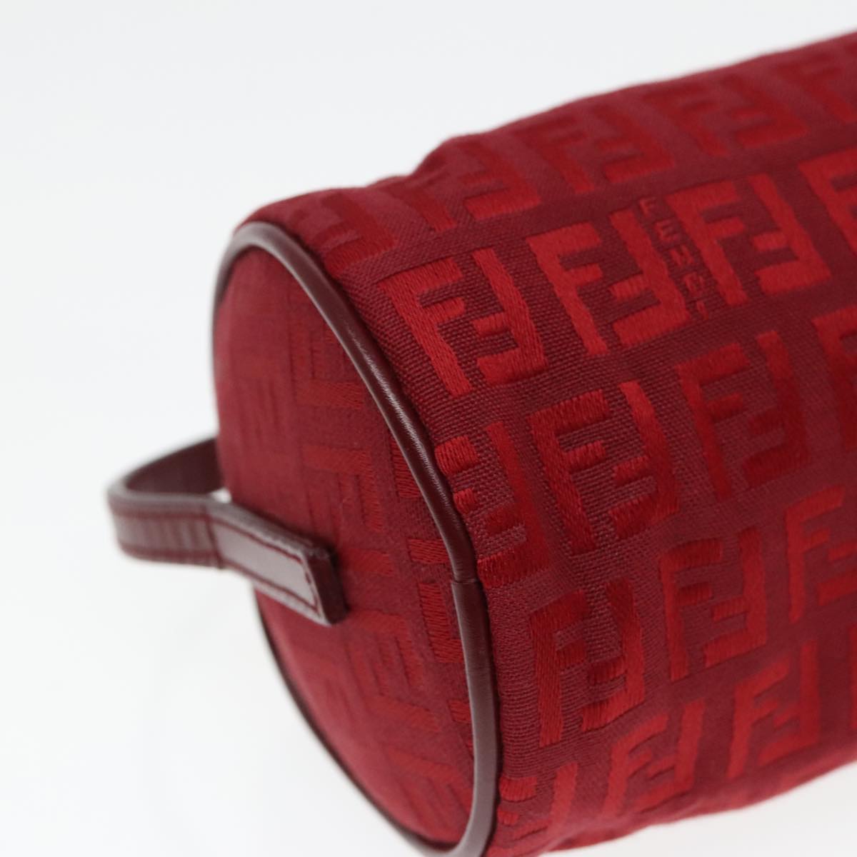 Fendi Baguette Red Canvas Clutch Bag