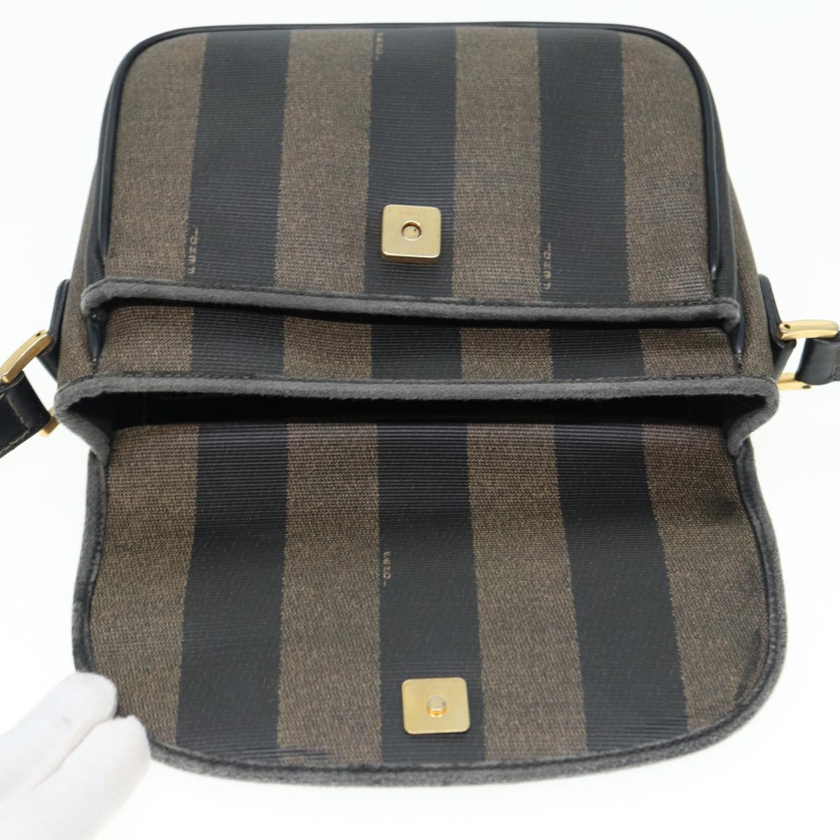 Fendi Brown Canvas Shoulder Bag