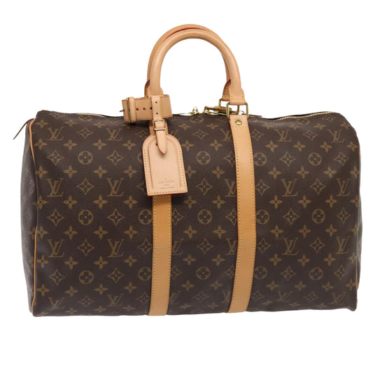 Louis Vuitton Keepall 45 Brown Canvas Travel Bag