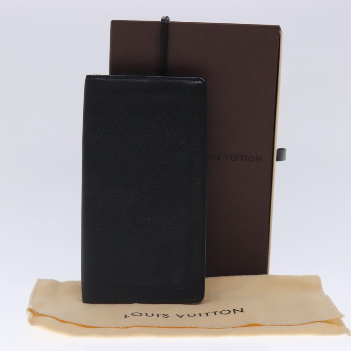 Louis Vuitton Porte Carte Credit Black Calfskin Wallet Accessories