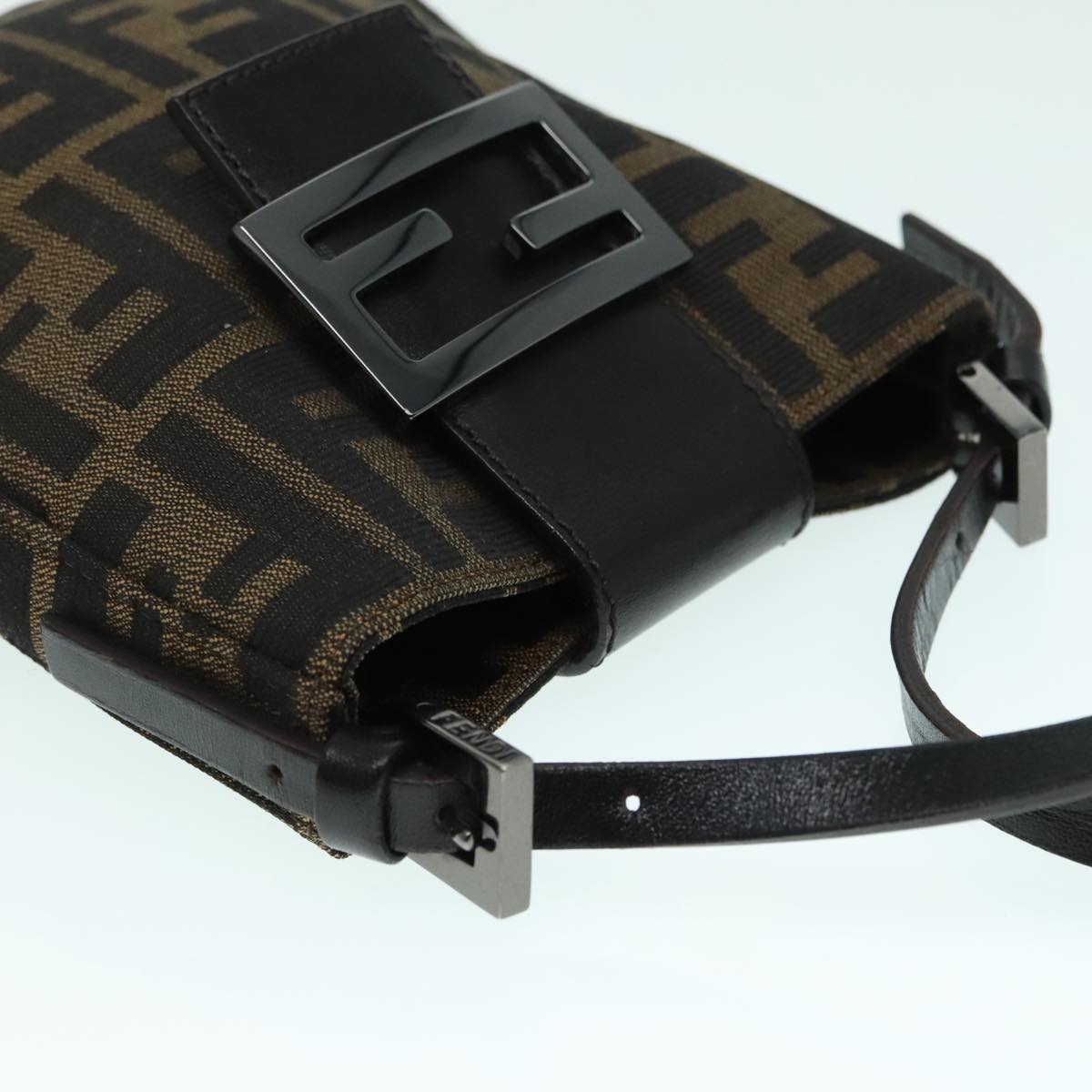 Fendi Mamma Baguette Brown Canvas Shoulder Bag