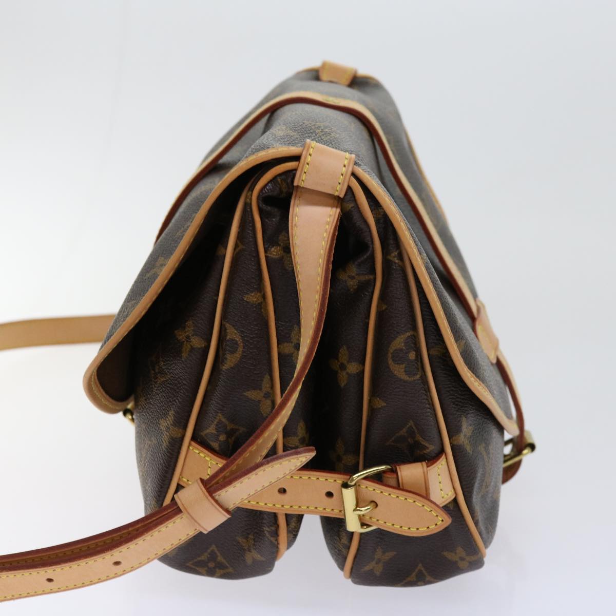 Louis Vuitton Saumur Brown Canvas Shoulder Bag