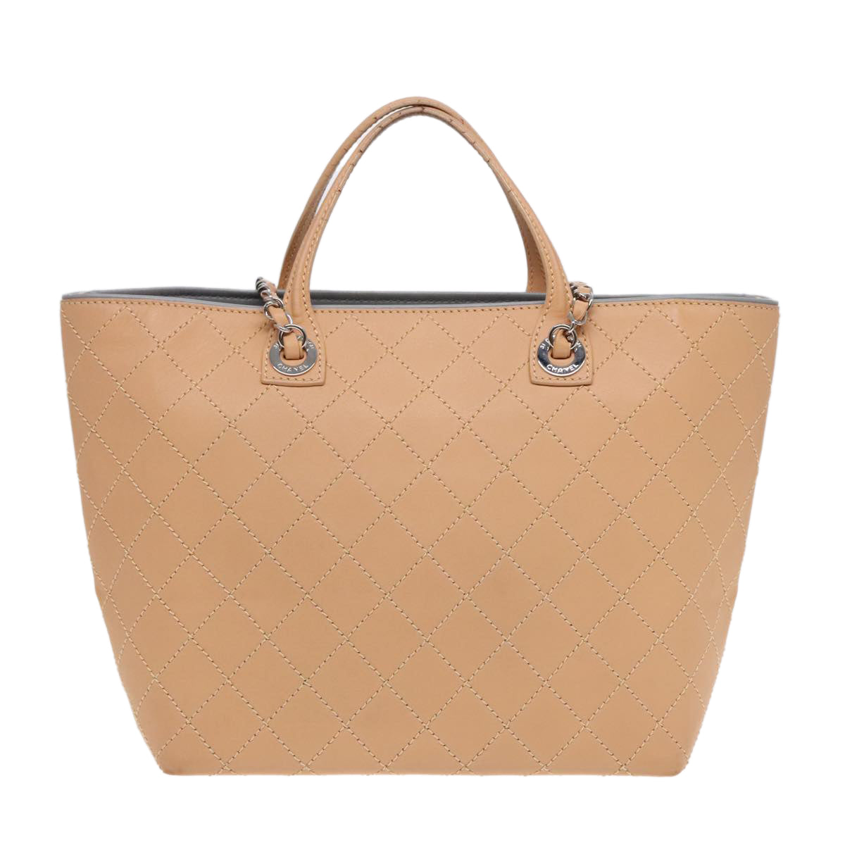 Chanel Matelassé Beige Leather Tote Bag