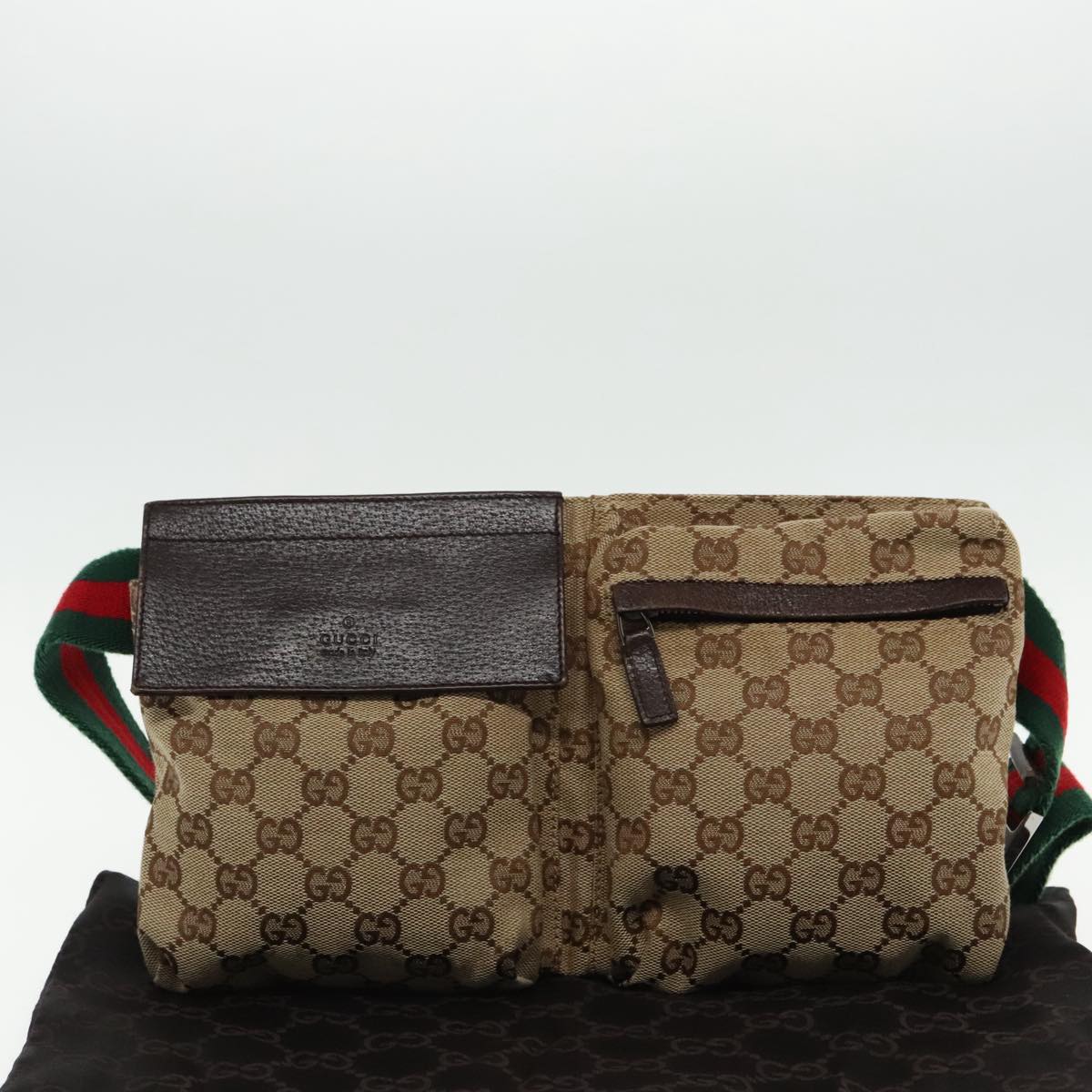 Gucci Ophidia Beige Canvas Clutch Bag