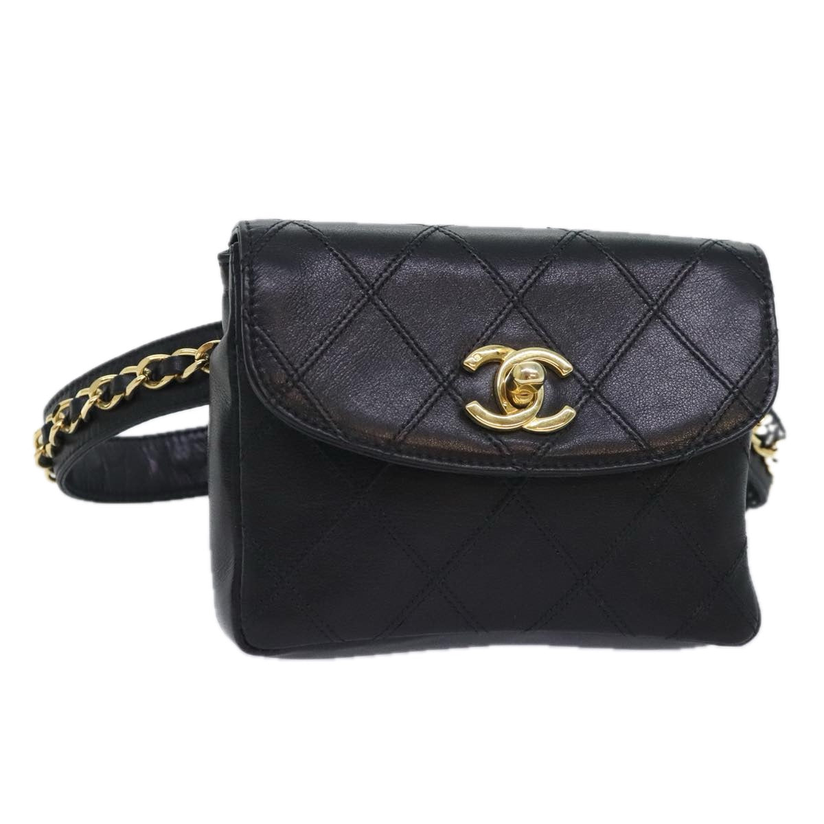 Chanel Coco Mark Black Leather Shoulder Bag