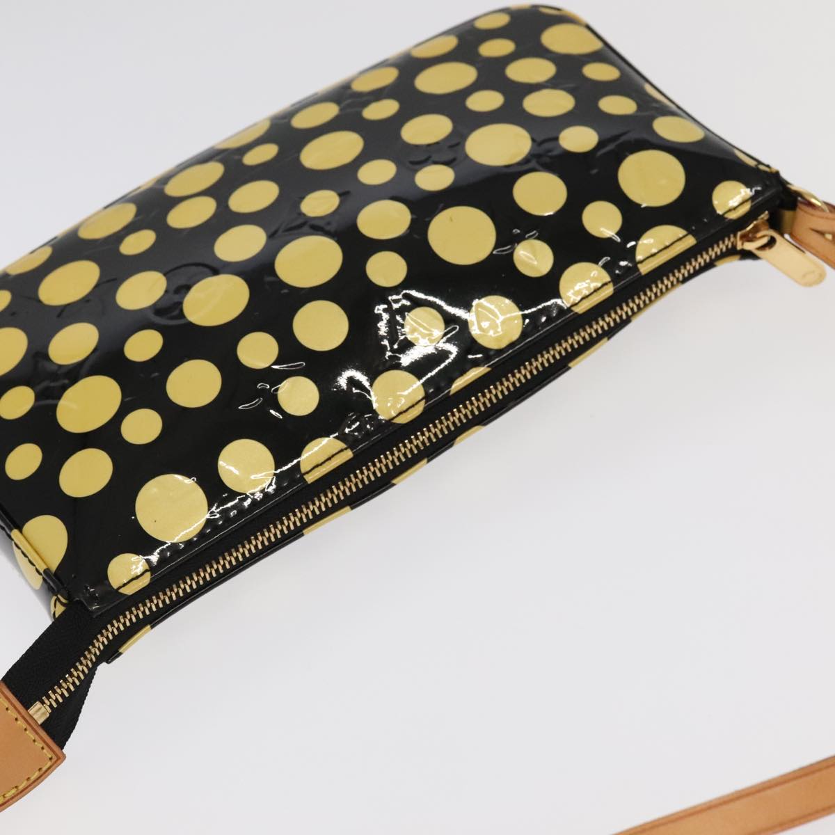 Louis Vuitton Pochette Accessoire Black Patent Leather Clutch Bag