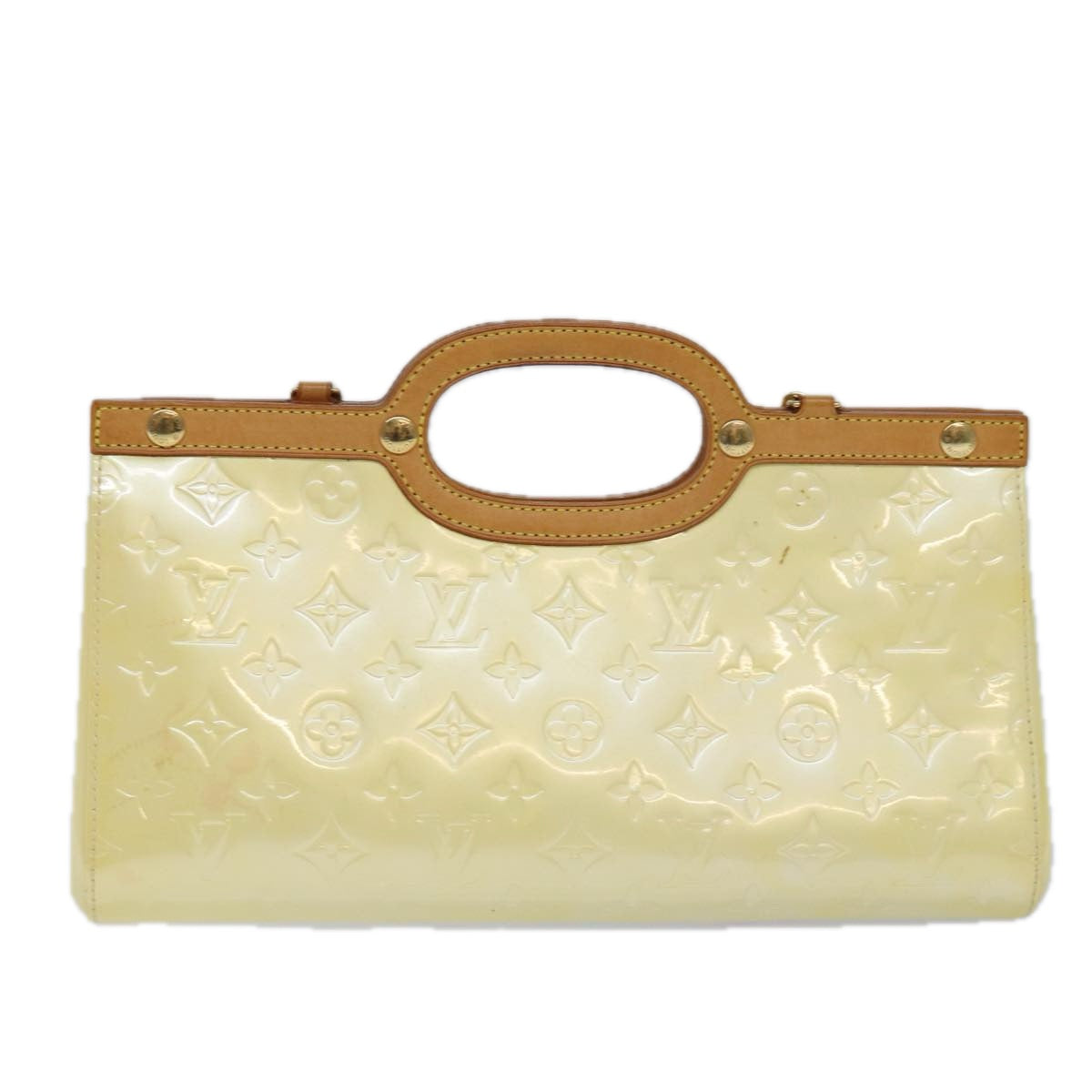 Louis Vuitton Roxbury Beige Patent Leather Hand Bag