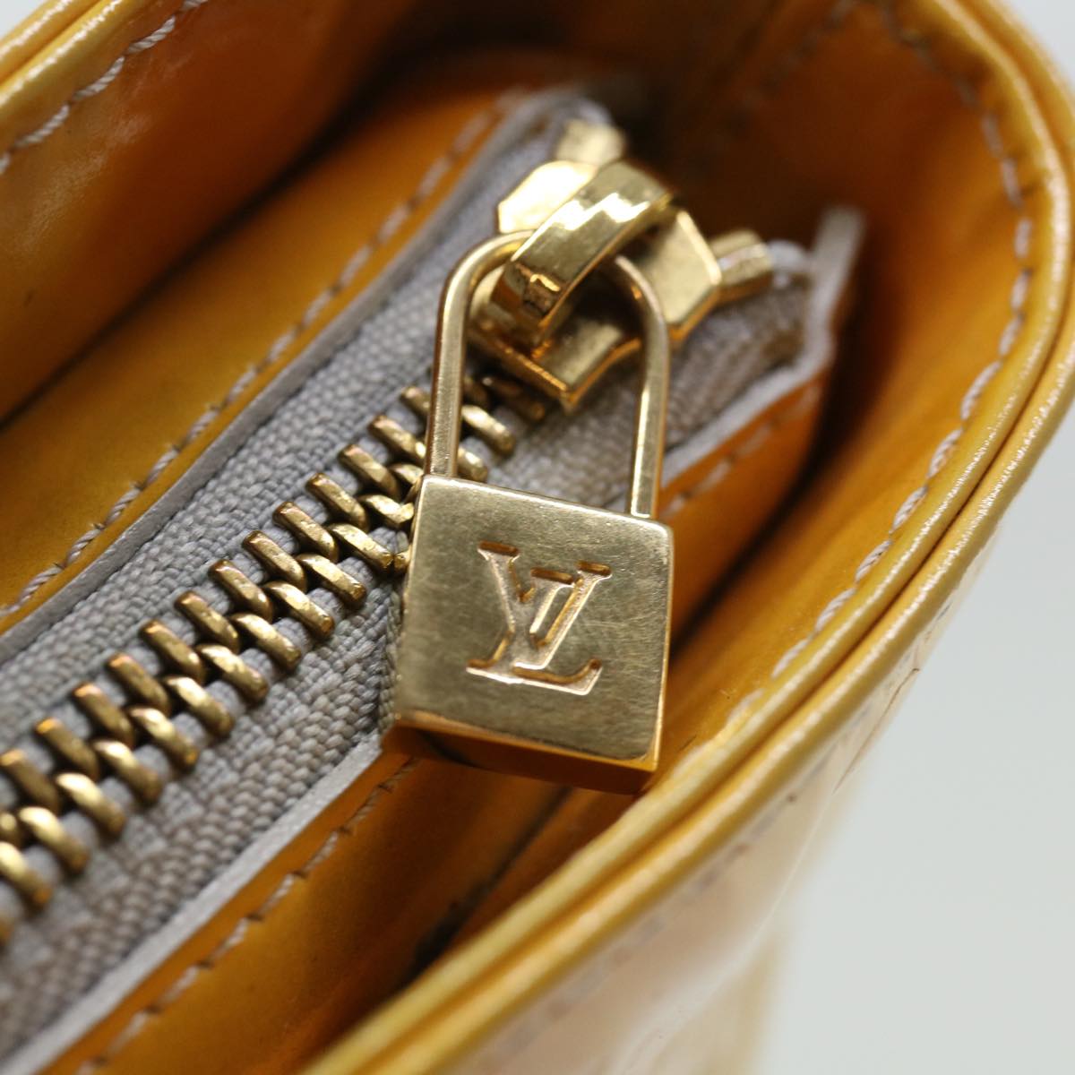 Louis Vuitton Houston Yellow Patent Leather Hand Bag