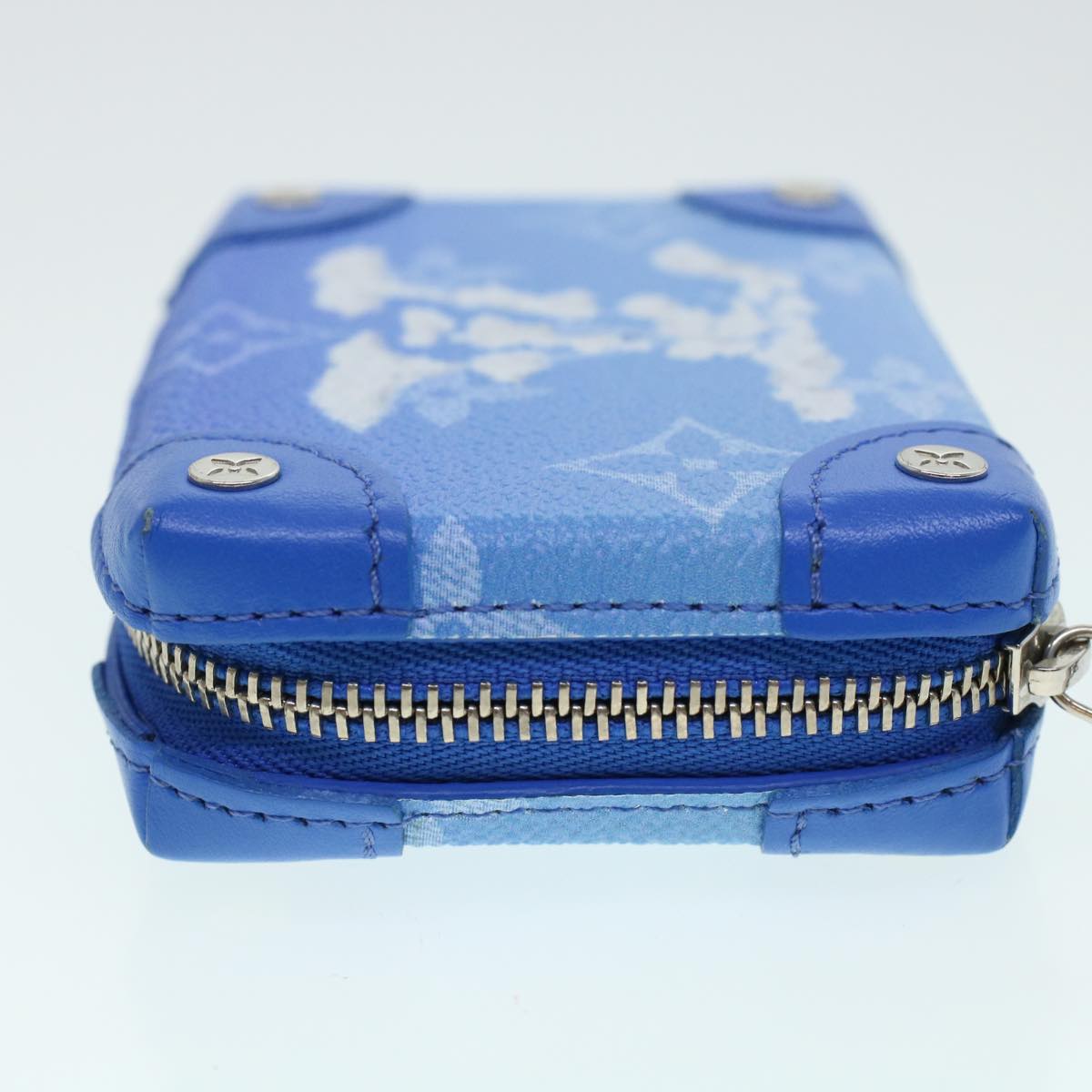 Louis Vuitton Soft Trunk Blue Leather Clutch Bag