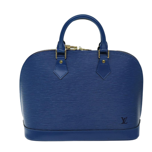 Louis Vuitton Alma Blue Leather Hand Bag