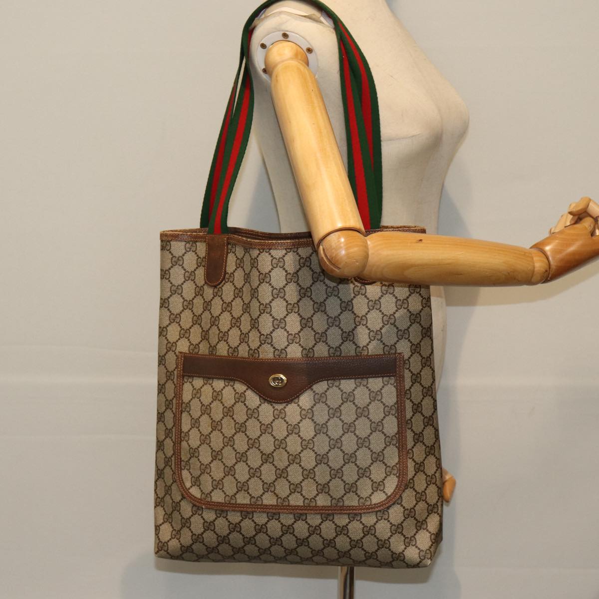 Gucci GG Supreme Beige Canvas Tote Bag