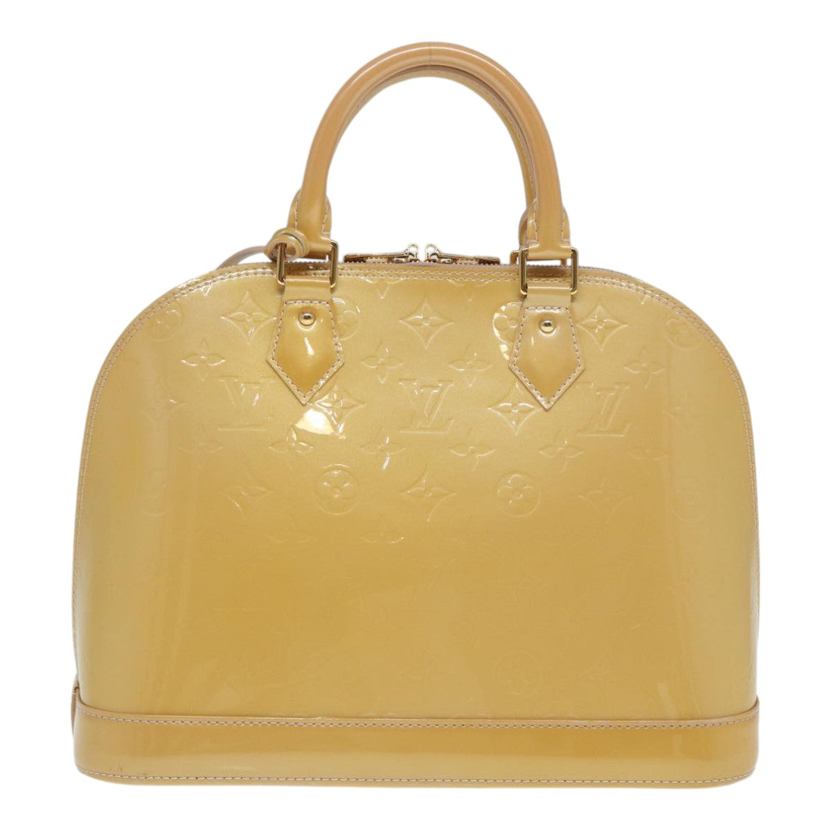 Louis Vuitton Alma Beige Patent Leather Hand Bag