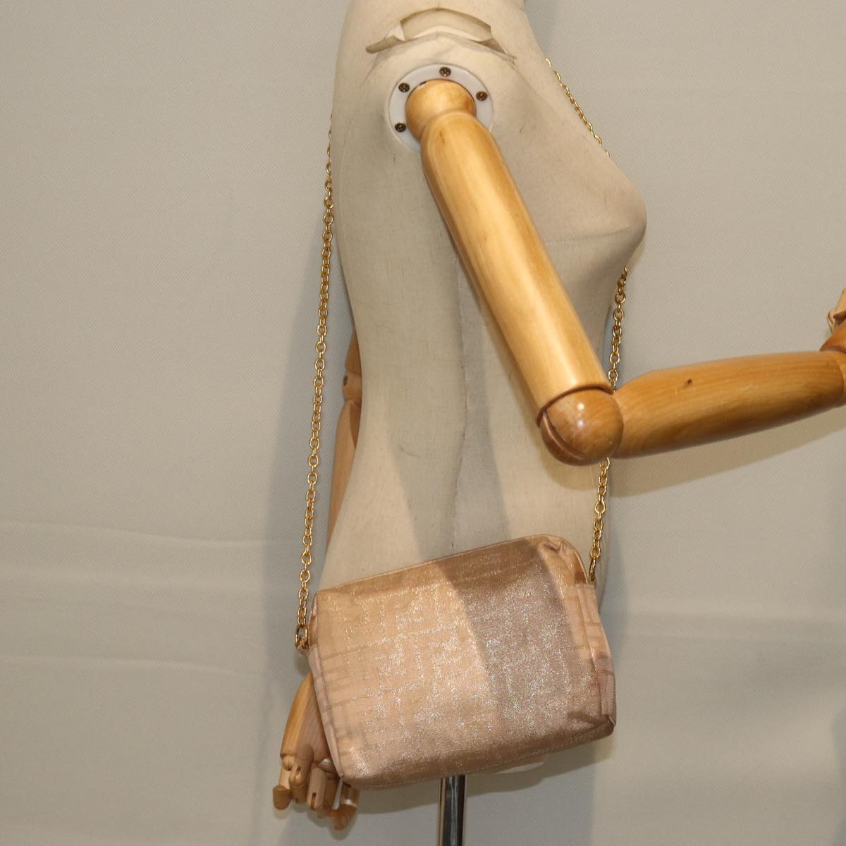 Fendi Zucca Pink Canvas Shoulder Bag