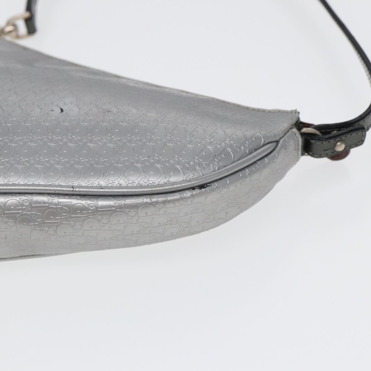 Dior Saddle Silver Canvas Clutch Bag