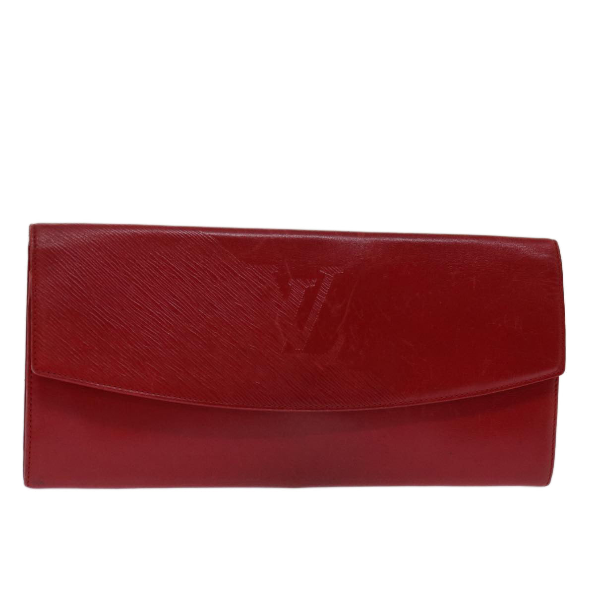 Louis Vuitton Mycenes Red Leather Clutch Bag