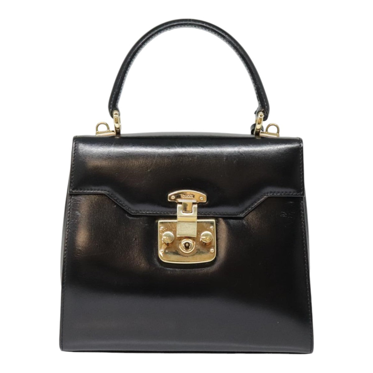 Gucci Lady Lock Black Leather Hand Bag